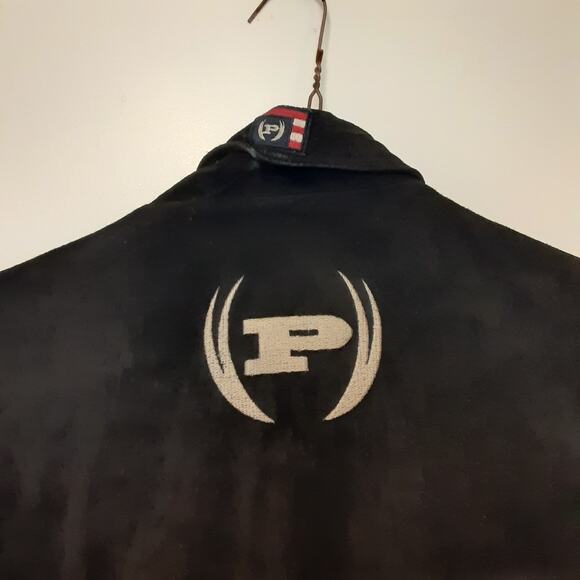 Vintage Phat Farm Mens 2XL Black Suede Leather Jacket Hip-Hop 90s Button - Picture 8 of 12